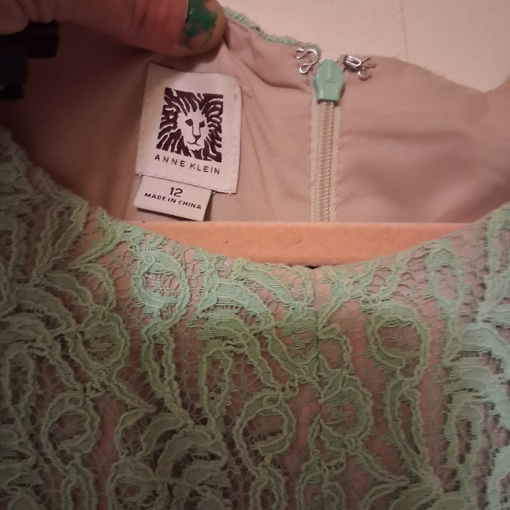 Anne Klein Green Lace Midi Dress
